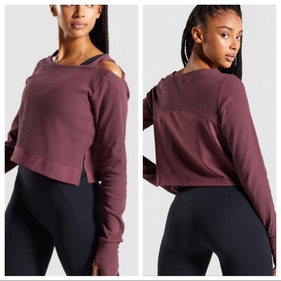 Gymshark Tops - Gymshark Studio Sweater in Berry Red Size Medium
